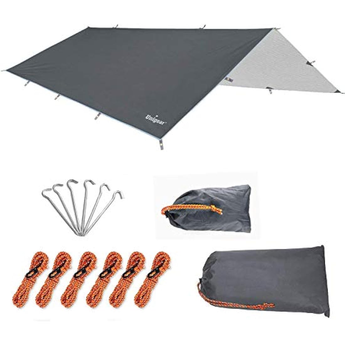 Unigear Tarp Rain Fly Tarp Waterproof Tent Cover Hiking Shelter Foldable Lightweight Waterproof for Camping and Protection Against Rain, Snow and Sun
