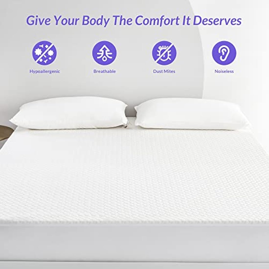 Coriwell Waterproof Mattress Protector - Super King Size Bamboo Extra Deep Pocket Mattress Protector, Breathable Fitted Bed Mattress Covers with Elasticated Skirt White