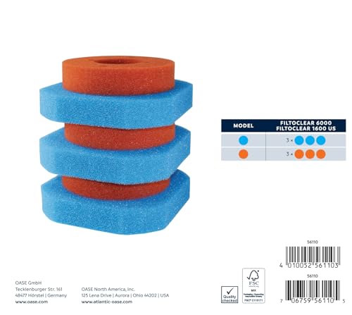 OASE 56110 Replacement Sponge Set FiltoClear 6000 | Filter Accessories | Replacement Part | Sponge
