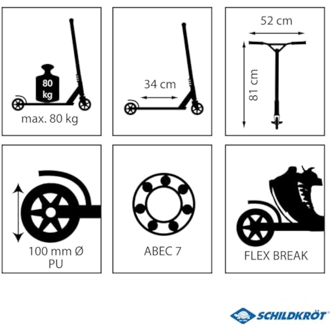 Schildkröt Stunt Scooter Untwist Quality Stunt Scooter with Aluminium Rim 100 mm PU Wheels for Great Tricks and Stunts