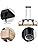 WUZUPS 3-Light Metal Pot Hanging Rack Chandelier Imitation Light Wood Grain Linear Pendant Ceiling Lighting Rustic Farmhouse Fixture Kitchen Island Dining Room, H25 x L63 x W30, E27 Base, Black