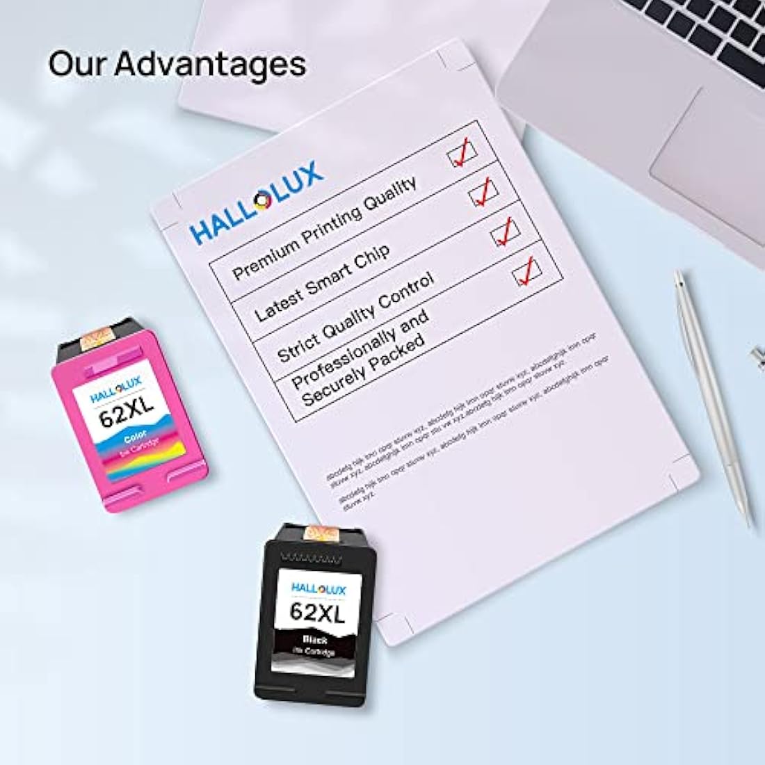 62XL High Yield Ink Cartridges Combo Pack Black and Tri-colour Replacement for HP 62 XL Compatible for Envy 5540 5541 5542 5544 5546 5640 5642 5644 5646 7640 OfficeJet 200 250 5740 5742 5744 (2-Pack)