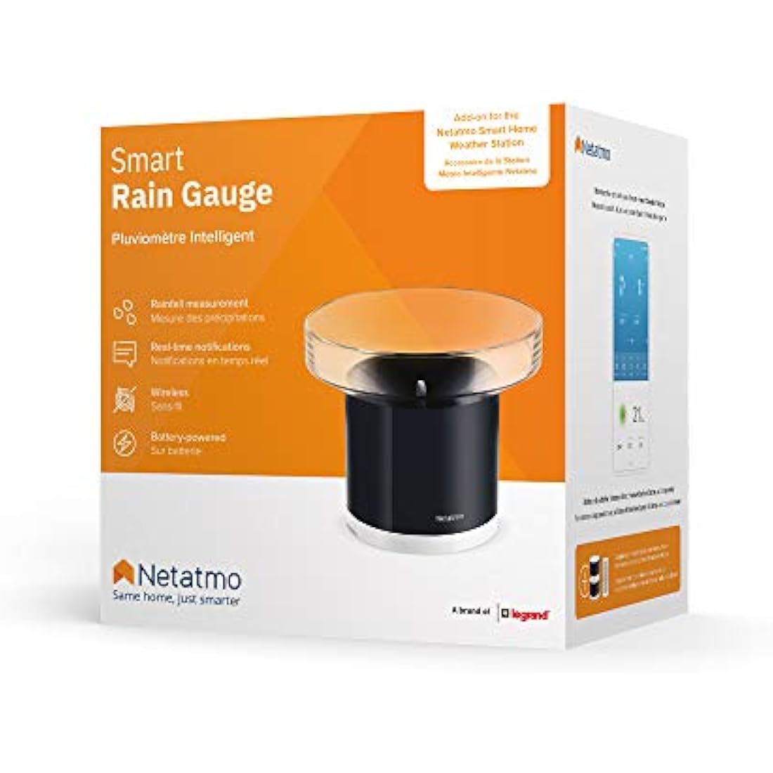 Netatmo Rain Gauge for Weather Station, NRG01-WW, Accessory