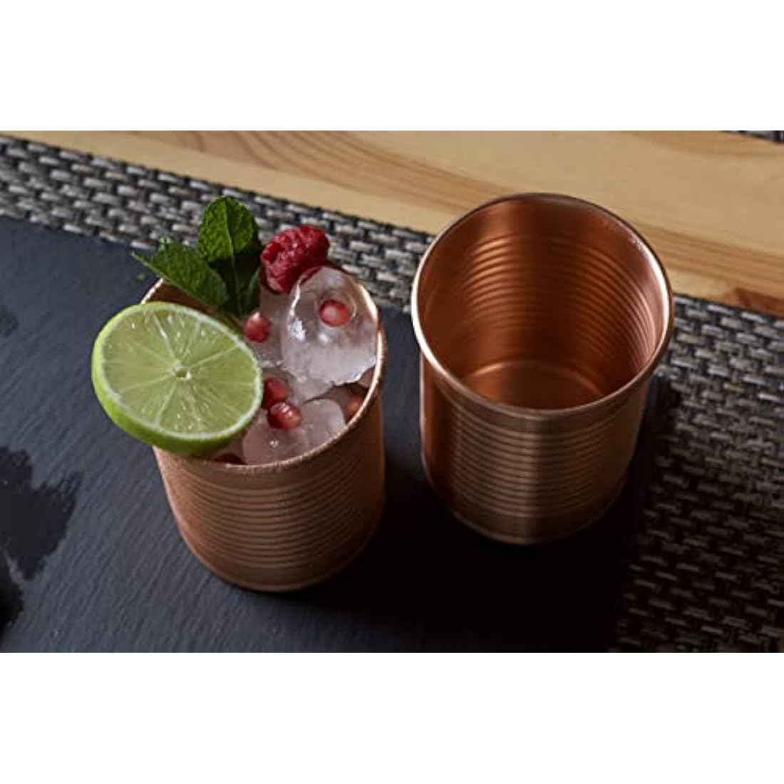 Kosdeg Copper Cocktail Tins Set of 2 12oz - Chosen by Professional Bartenders - Bean Tin Design - Perfect Copper Mug Bar Set for Better Drinks - Ice Cold in Seconds…