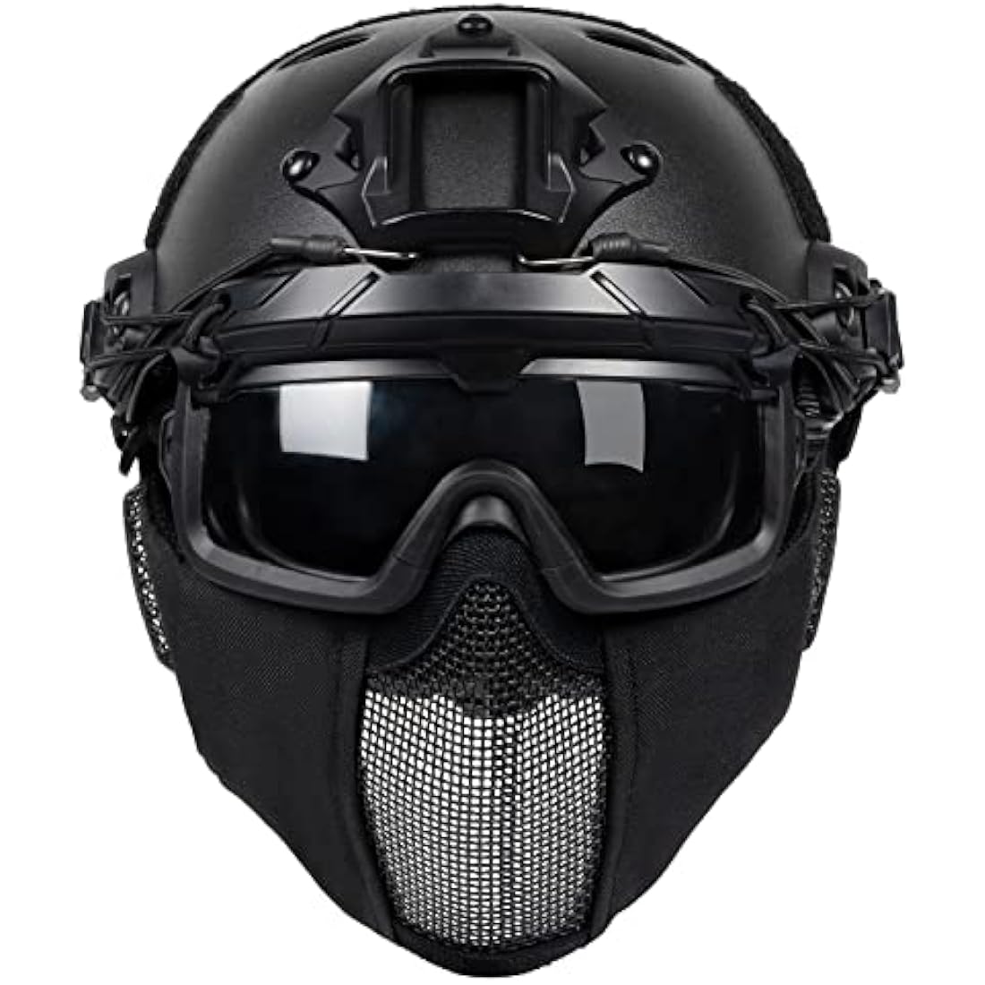 OneTigris Airsoft Fast Helmet - Full Face Protective Tactical Helmet With Foldable Ear Protection Mask And Goggles for Airsoft Paintball Sooting Wagrgame CS