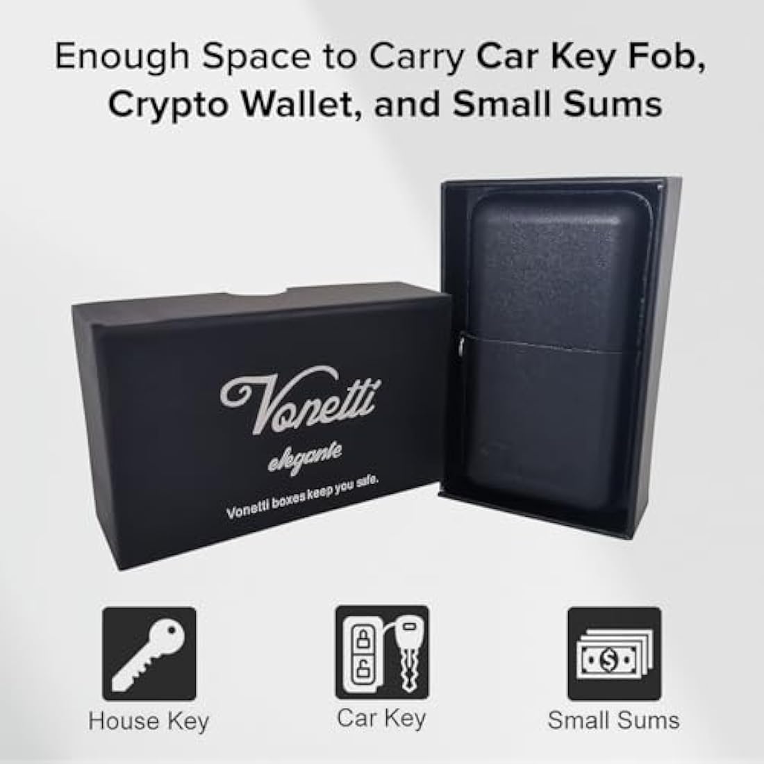 VONETTI Elegante Faraday Box for Car Keys- Anti-Theft Car Key Signal Blocking Pouch, RFID Keyless Entry Key Fob Protector & Blocker Blocking Cages- Car Accessories Gift for Men and Women