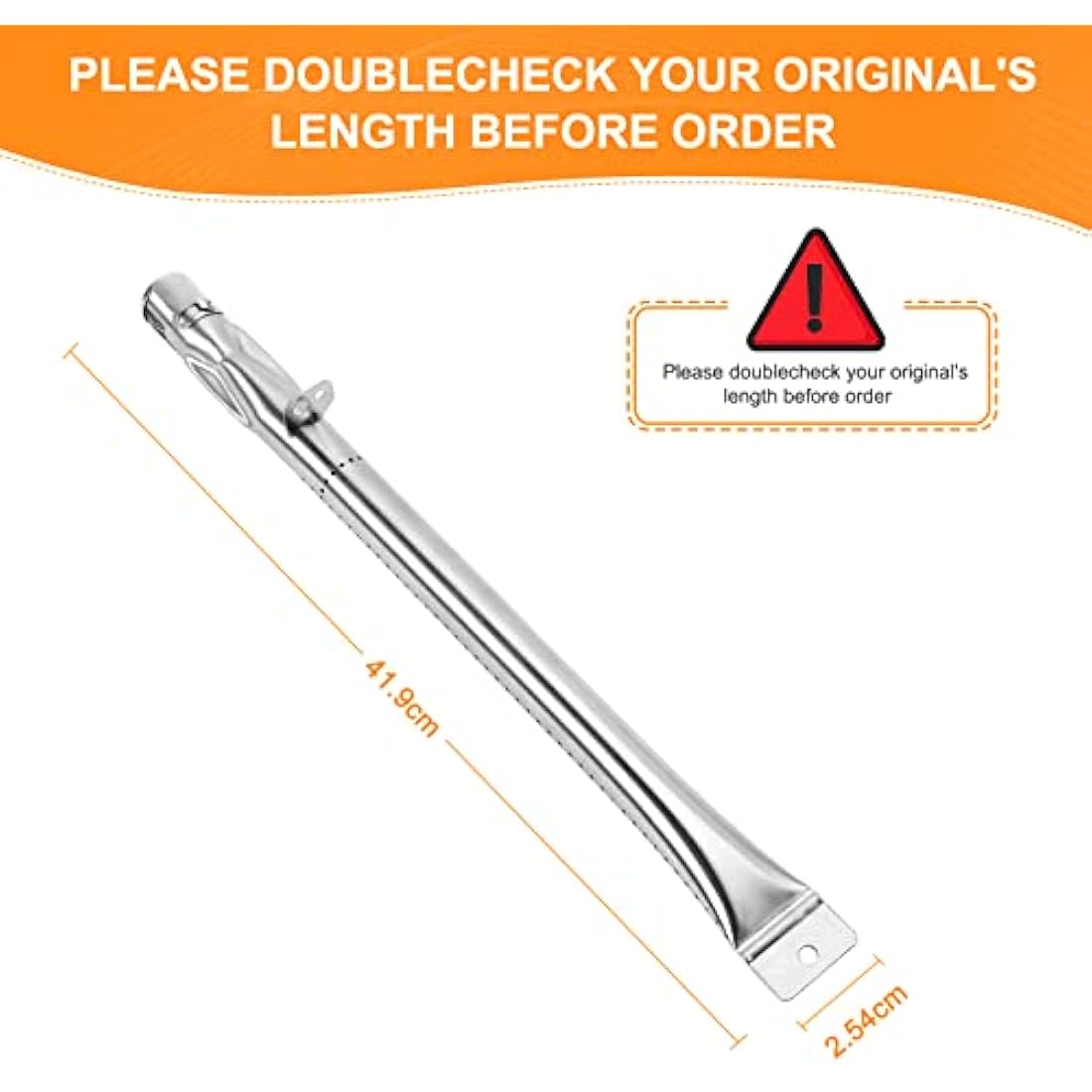 GFTIME 42cm Stainless Steel Burner for Outback, Swiss Grill, Enders Kansas SIK 4, Monroe Baujahr 2010, Napoleon Ultra Chef 430, Broil-master Gasgrill 6+1, Master Forge, Coobinox Flex, 4 Pack
