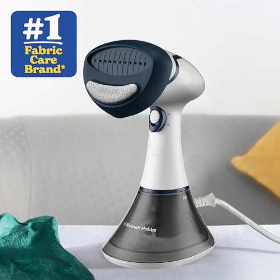 Russell Hobbs Steam Genie Handheld Clothes Steamer, No Ironing Board Needed, Ready to Use in 45s, 200ml Detachable Water Tank, Compact Garment Steamer for Home and Travel, 10m Steam Time,1600W, 25591