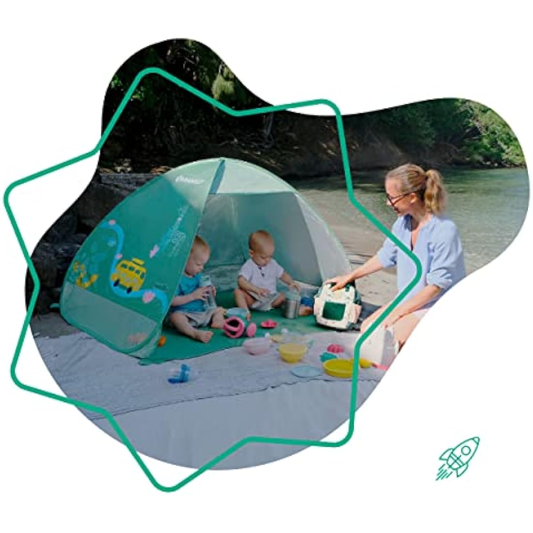 Badabulle Baby Tent with UV Sun Protection UPF 50+ | Baby Sun Shade Tent | Beach Tent