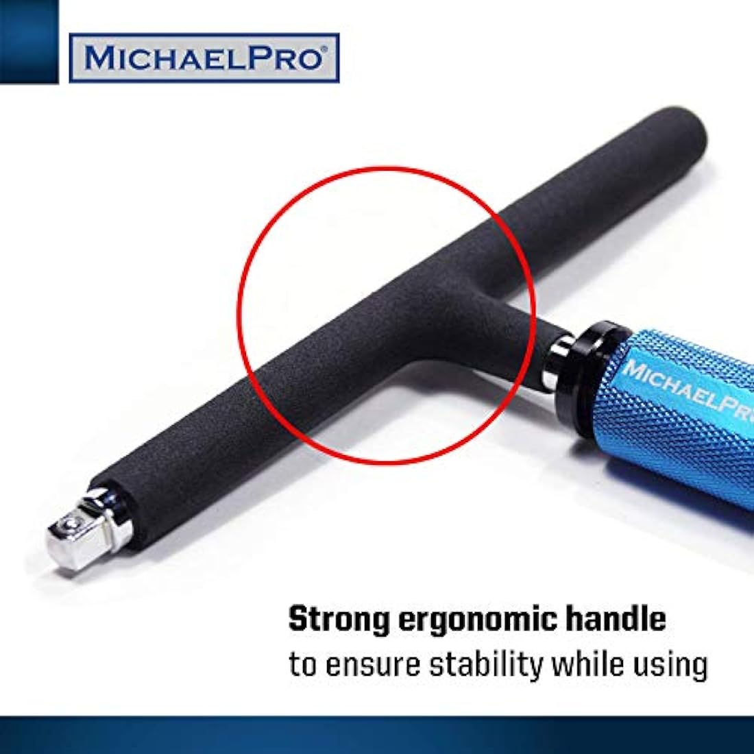 MichaelPro T Bar Wrench Set 1/4" & 3/8" Drive 2 Way Speed Adjustable T Handle Spanner Set, Patented Design with Spinner Handle, 3 Level Grip Positions, Socket Spanner MP009015