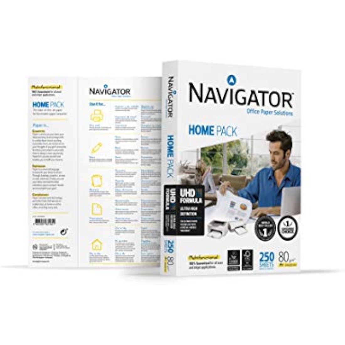 Navigator A4 80gsm Home-Pack Universal Copy/Laser/Inkjet FSC (250 sheets), White