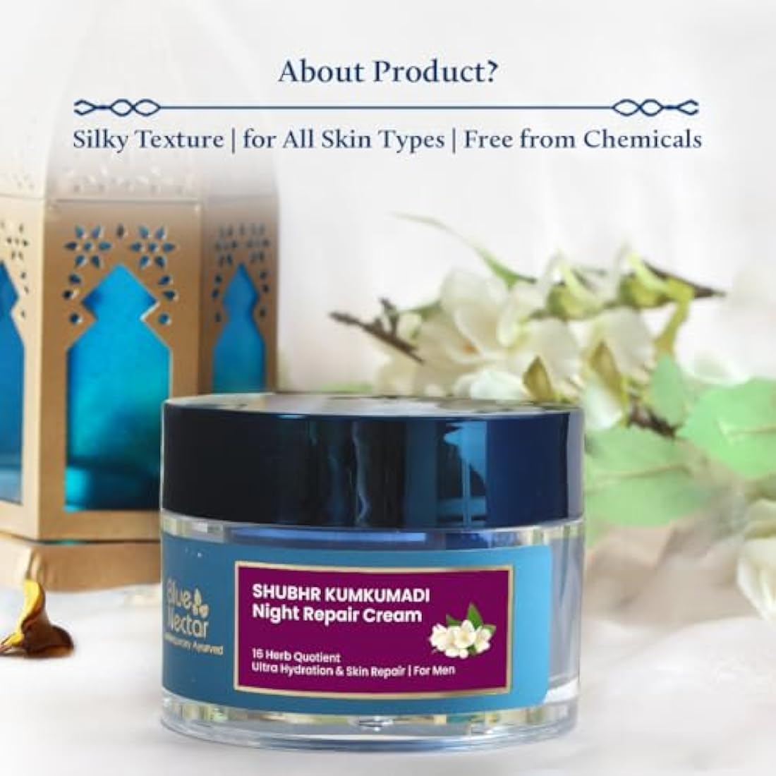 Blue Nectar Jasmine & Pachouli Nourishing Night Repair Cream (Men, 50 g)