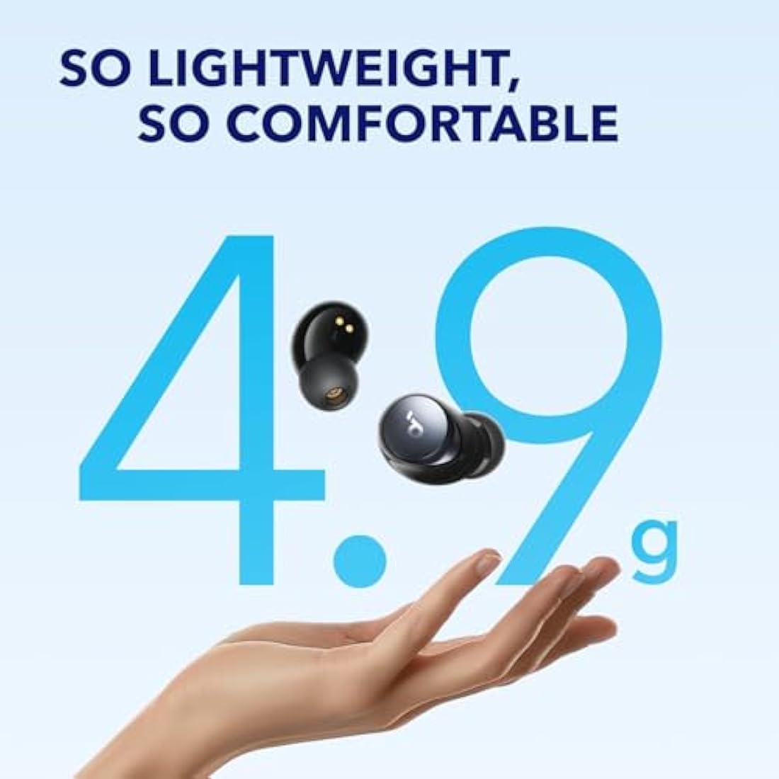 soundcore by Anker Space A40 Adaptive Active Noise Cancelling Wireless Earbuds, Reduce Noise By Up to 98%, Ultra Long 50H Playtime, 10H Single Playtime, Hi-Res Sound, Comfortable Fit, Wireless Charge