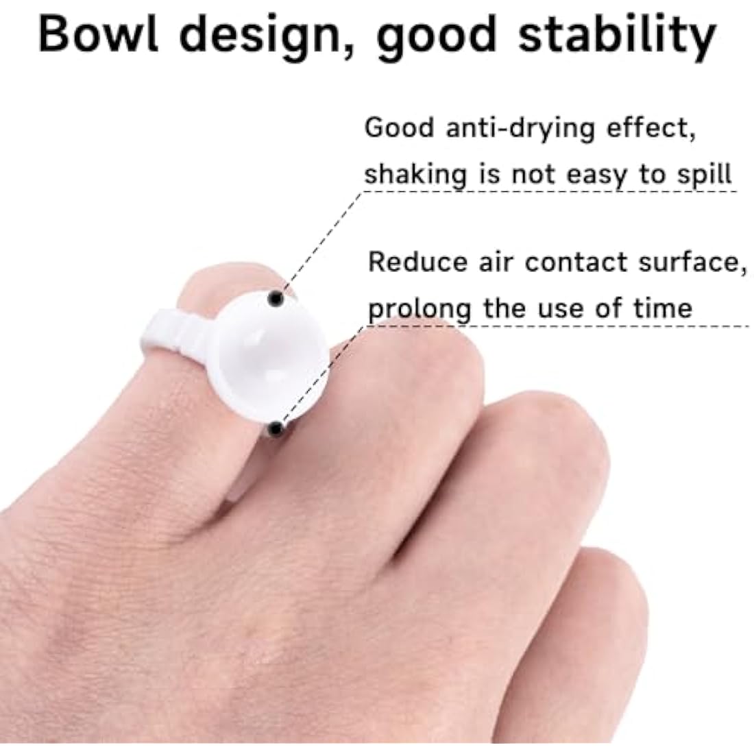 G2PLUS White Eyelash Glue Holder Ring - 100PCS Lash Extension Glue Rings - Small Disposable Plastic Glue Cups Rings for Eyelash Extension, Tattoo Application, Nails Extension