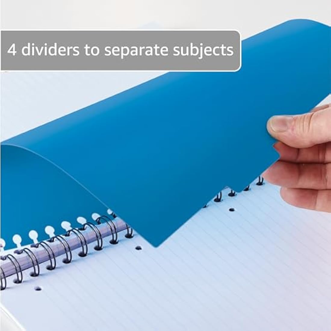 Oxford Campus A4 Project Notebook with Dividers, Wirebound, 8 mm Lined with Margin, 200 pages, Pack of 3, Optik Paper+, Blue