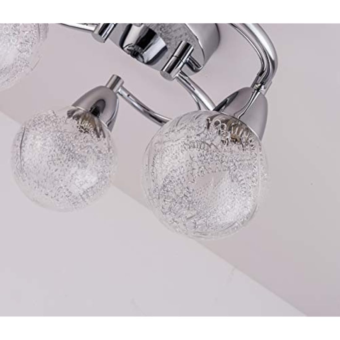AUROLITE AL1034 BOLLA 3xG9 LED Semi Flush Ceiling Light, Polished Chrome Finish, 12W, Ideal for Living Room, Bedroom, Kitchen, and Hallway, Swirl, Natural White 4000K