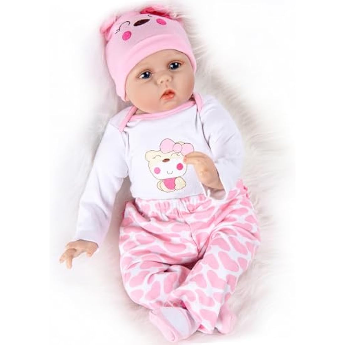 ZIYIUI 22 Inch Reborn Dolls Girl Birthday Soft Silicone Vinyl Real Life Dolls Toddler Sleeping Girl Lifelike Handmade 55cm Reborn Babies Xmas Gift