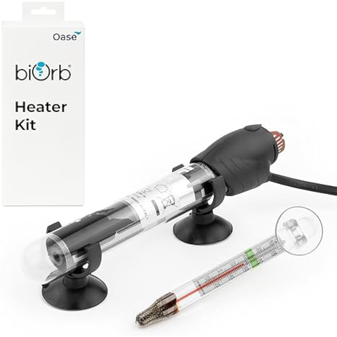 biOrb Aquarium Heater Pack, Adjustable 50W Fish Tank Heater With Thermometer & Holder, Easy-Fit Aquarium Accessories For Curved or Flat Surfaces, Reliable Tropical Fish Tank Heating Solution-UK Plug