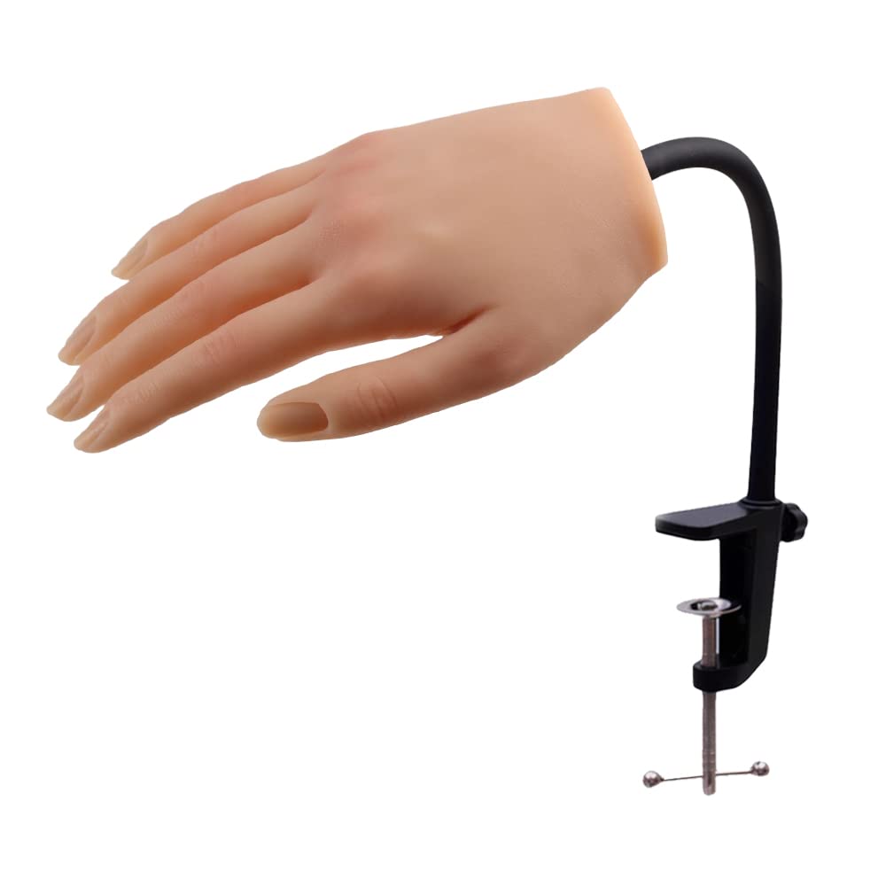 KnowU Practice Hand for Acrylic Nails Silicone, Nail Practice Hand for Manicure, Nail Hand Practice Model for Beginners and Professionals,1# Right