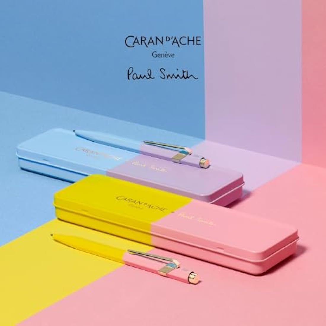 Caran D'Ache Ballpoint pen 849 Paul Smith Chartreuse/Rose, black M refill, in slimpack