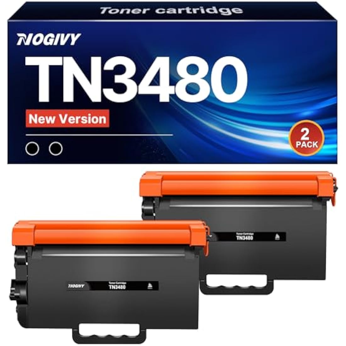 NOGIVY TN3480 TN3430 Toner Cartridges Replacement for TN 3480 TN-3480 Compatible with Brother HL-L6400DW HL-L5100DN MFC-L5750DW DCP-L5500DN HL-L5200DW HL-L5000D MFC-L5700DW HL-L6400DW (Black, 2-Pack)