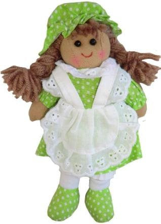 green polkadot dress with matching hat ragdoll 40cm