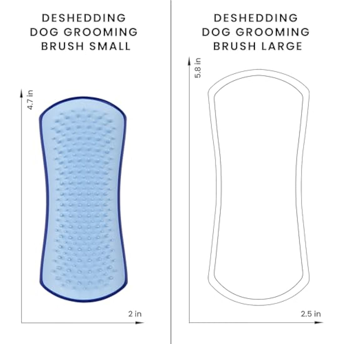 Tangle Teezer | Pet Teezer | Dual-Tier De-Shedding & Grooming Brush for Dogs | Small | Gentle Polymer Teeth | Ideal for Double-Coated Breeds | Ergonomic & Easy Clean | Navy & Sky Blue