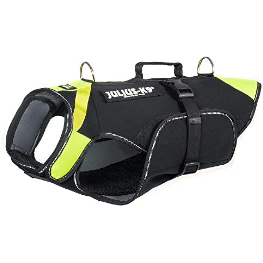 JULIUS-K9 IDC Multifunctional 3in1 Dog Vest, Size: L, Black and Neon