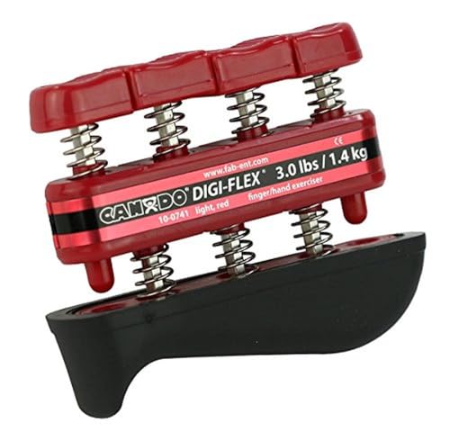 Cando 10-0745Hand exerciser SET - finger grip strengthener Digi-Flex®, SET of 5 pieces (1 per level of difficulty - very easy to very difficult),Yellow thru Black - 5 pc Set