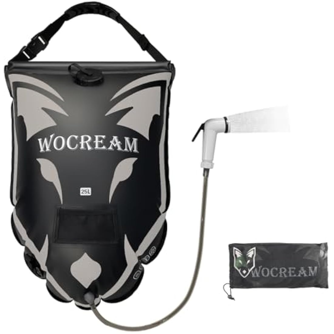 CyConncet Camping Shower Outdoor, 6.6 Gallons/25L Camping Shower Bag, TPU Shower Bag, Large Water Flow, Handheld Shower, Solar Shower, Portable Shower for Camping, Beach, Backpacking