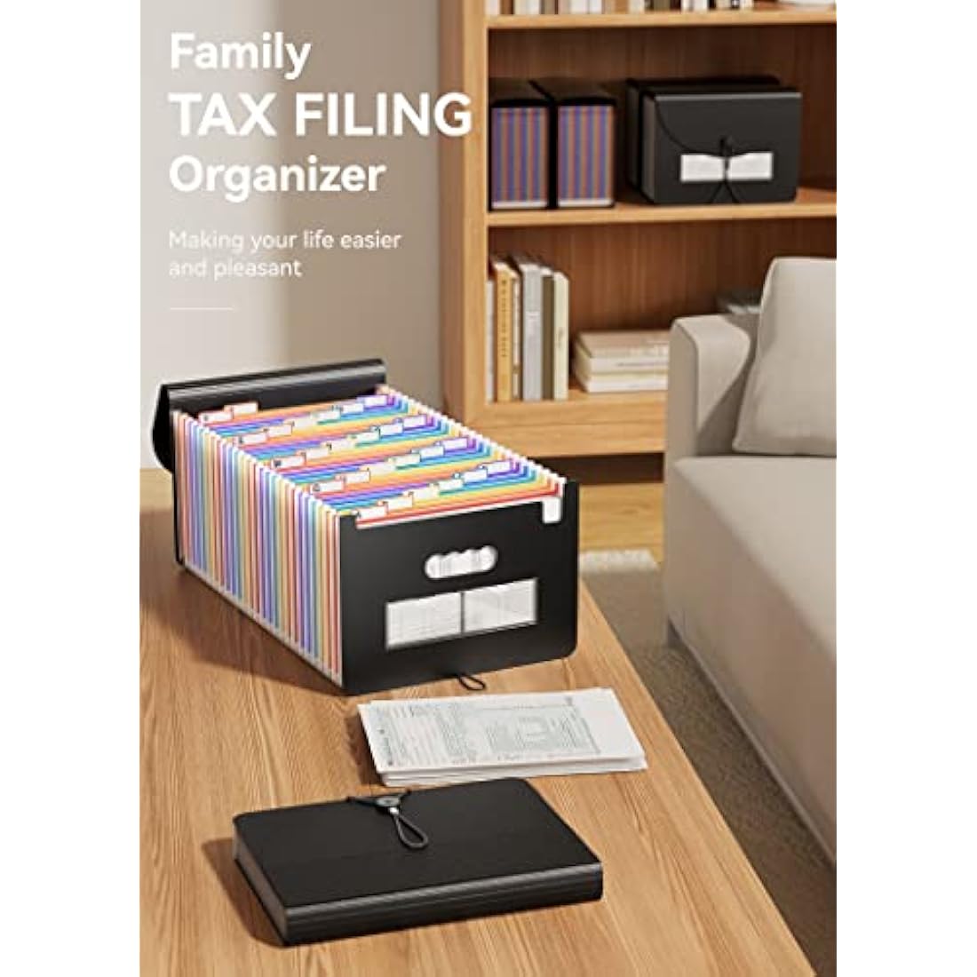 ABC life Expanding File Folders, A4 Accordion Document Organiser Folder Portable Rainbow File Organiser Filing Boxes High Capacity Storage Bag for School/Home/Office