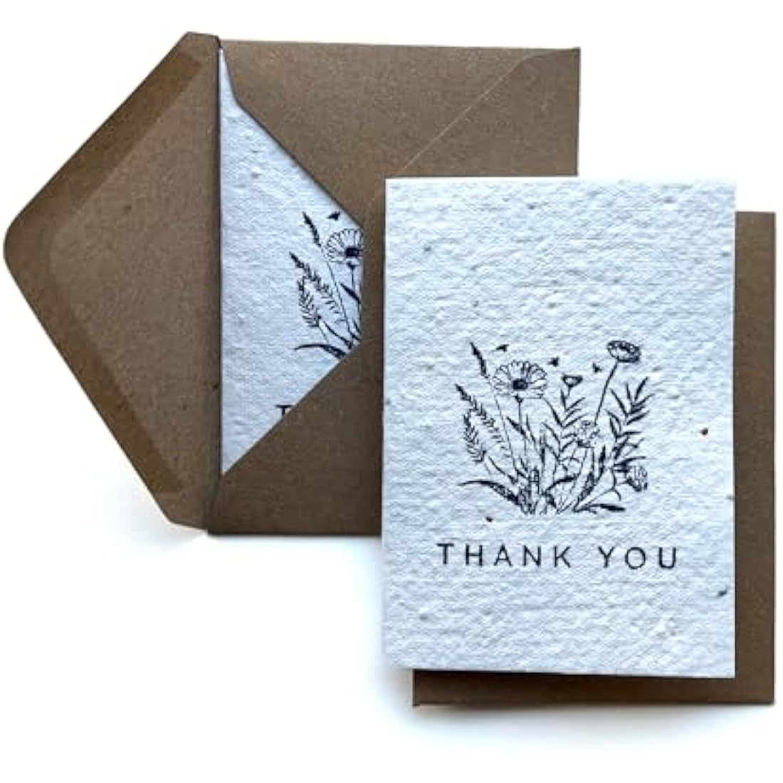 Small Plantable Seed Paper Thank You Cards - Handmade, Eco Friendly & Recycled Gratitude Notes/Giftcards for Teacher, Friend, Wedding etc - Biodegradable Pack of 32 A7 Mini Greeting Gifts