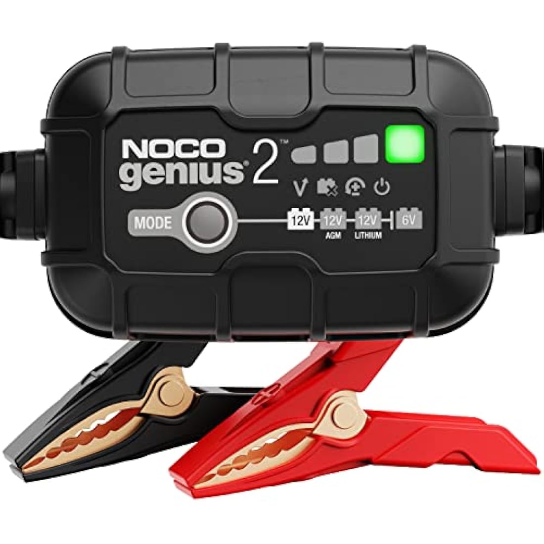 NOCO GENIUS2: 2A 6V/12V Smart Battery Charger – Automatic Maintainer, Trickle Charger & Desulfator with Overcharge Protection & Temperature Compensation – For Lead-Acid & Lithium Batteries