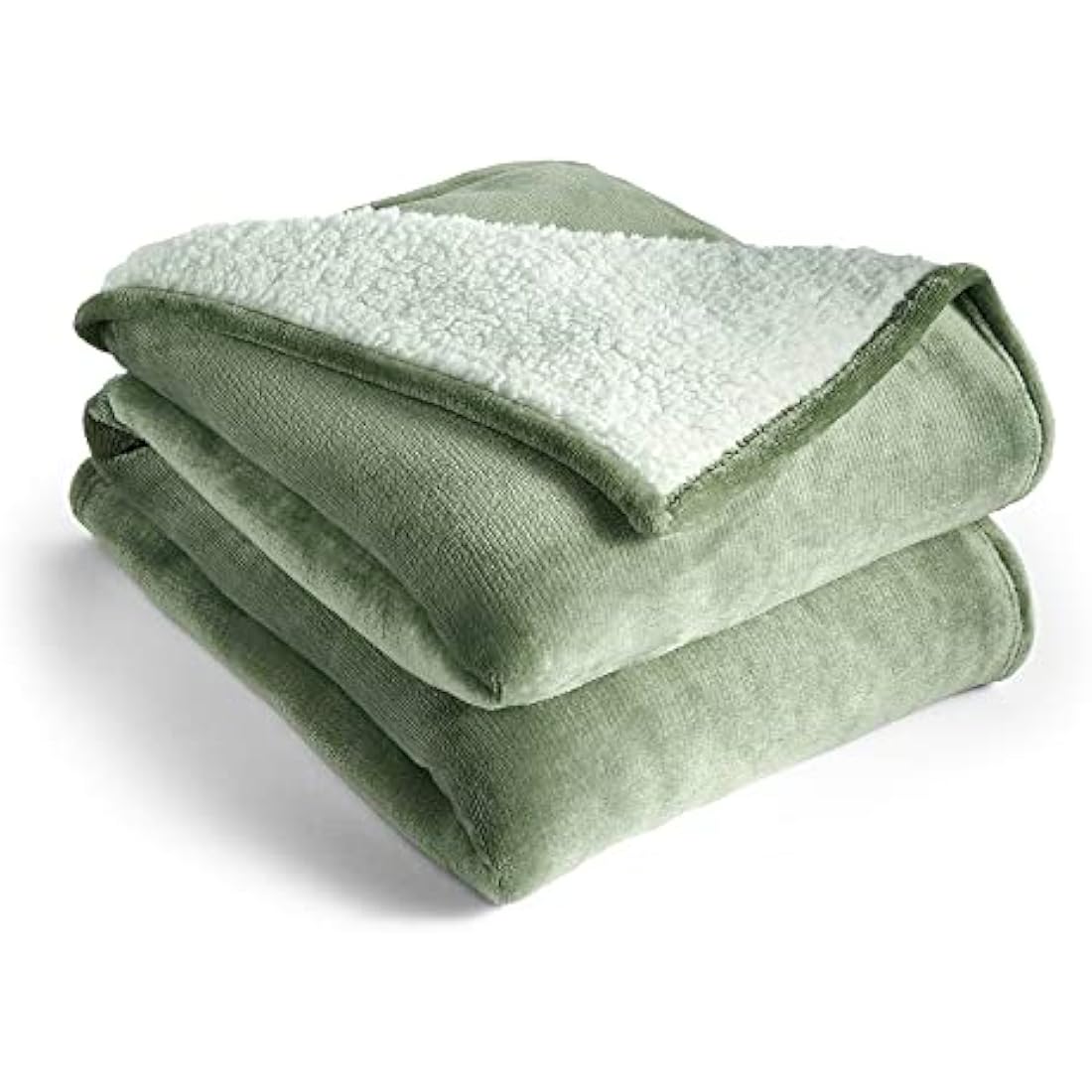 Silentnight Snugsie Giant Blanket - Fleece Throw Plush Blanket Super-Sized with Warm Sherpa Fleece Inside Reversible for Whole Family Sofa Couch Bed - 240 x 180cm – Green