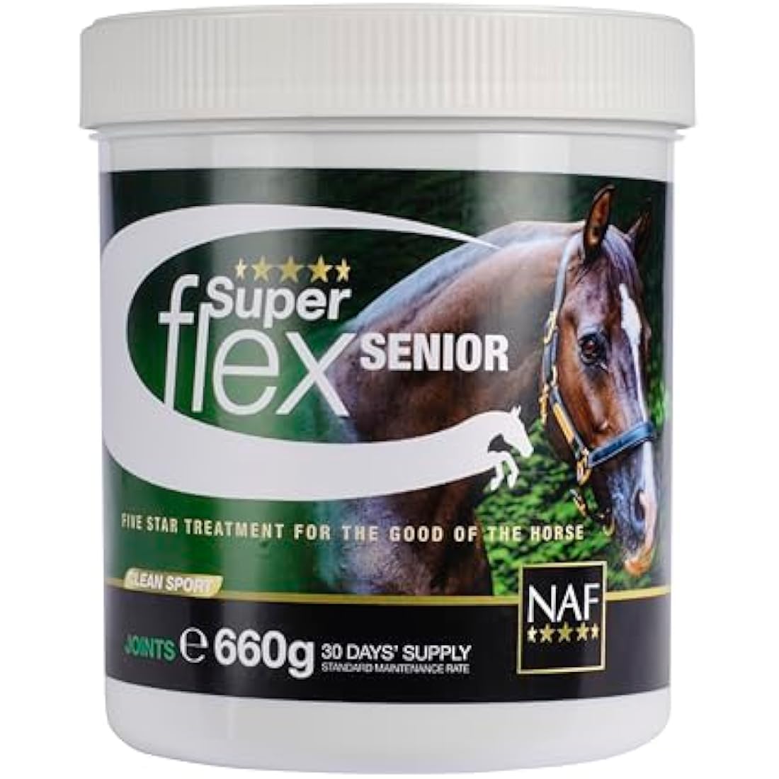 NAF Five Star Superflex Senior 660g – Joint Support Supplement for Hard Working & Older Horses – Glucosamine, MSM, Chondroitin & Omega-3 – Promotes Mobility, Flexibility & Comfort