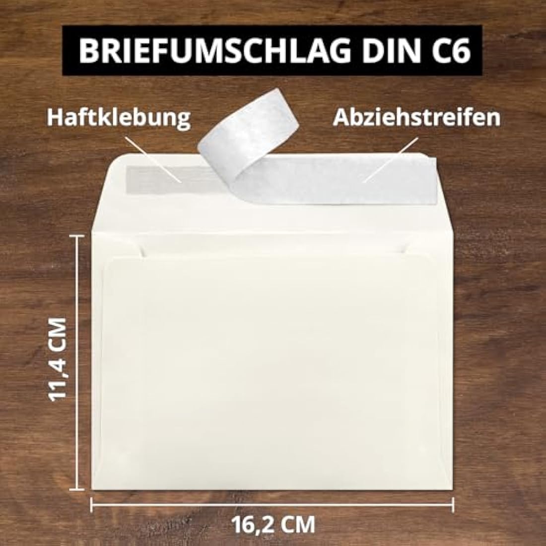 Neuser colourful, self-adhesive C6 envelopes, 162 mm x 114 mm 200 Umschläge Natural White