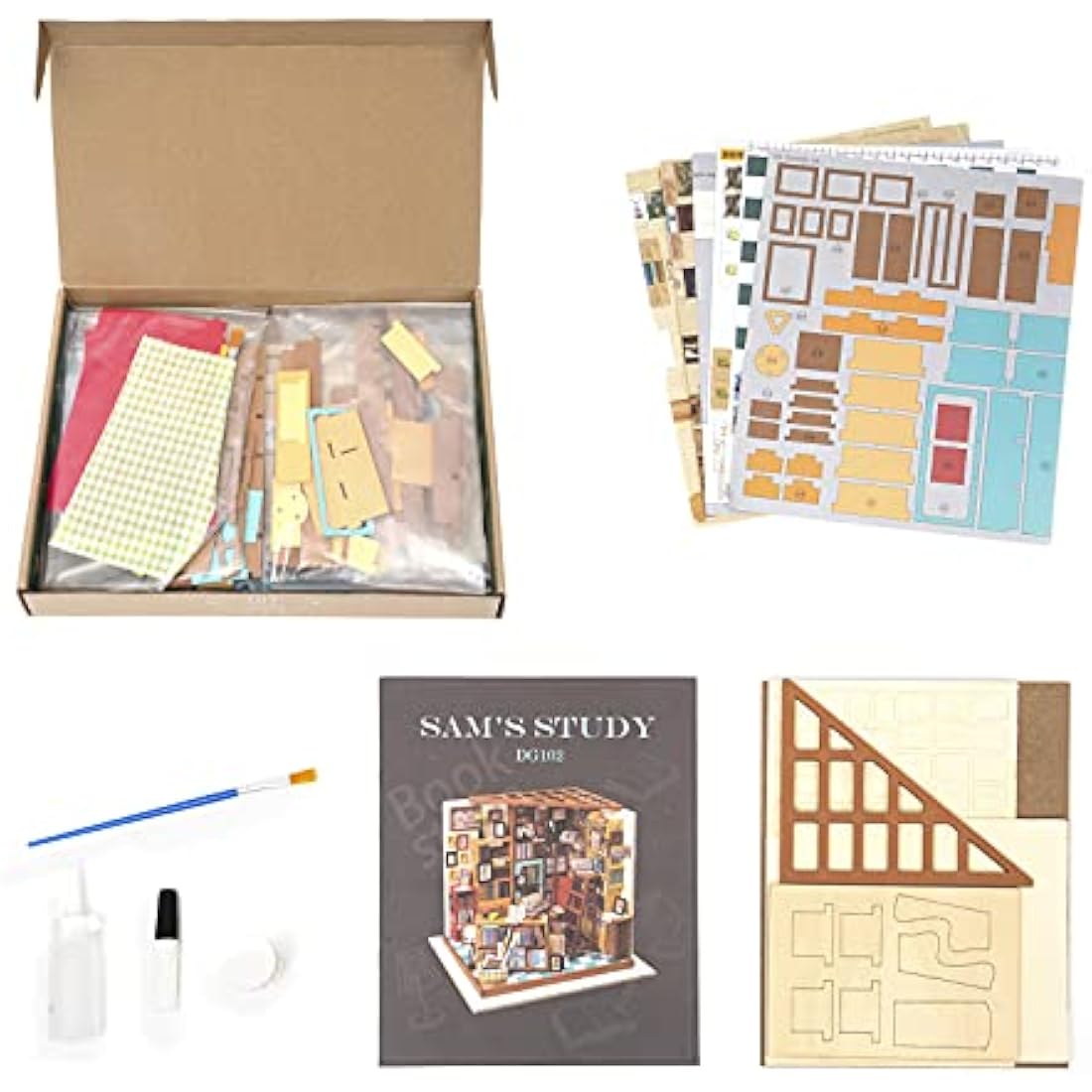Rolife DIY Miniature Dollhouse Kits Books Store Wooden Dollhouse Model Creative Gifts For Kids, Teens and Adults