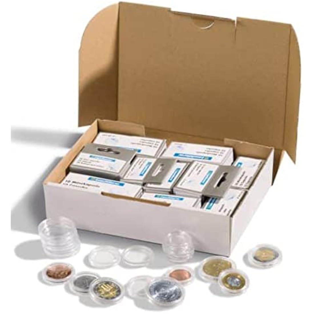 Lighthouse coin capsules assortment for Euro-coins 16.5 until 33 mm, 100 per pack