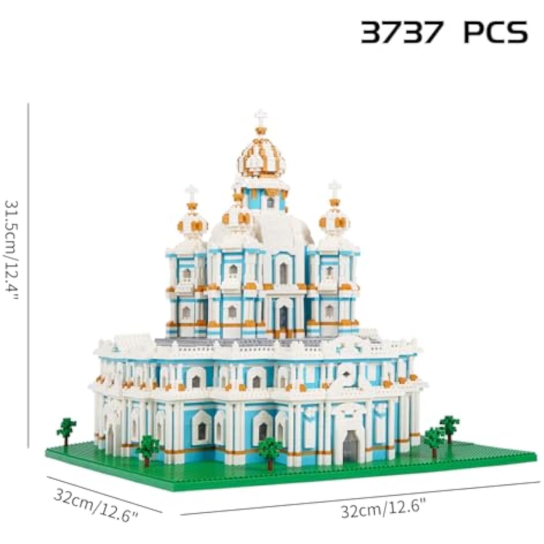 LULUFUN Smolny Cathedral Building Block Set, World Famous Architecture Model Toys, Micro Mini Blocks Kit for Hobbyists, Gift for Adults and Children 3737pcs