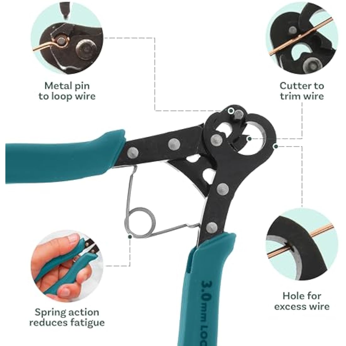 The Beadsmith One Step Looper – Create and Trim Consistent 3 mm Loops for Jewelry, Use with 18-26g Craft Wire