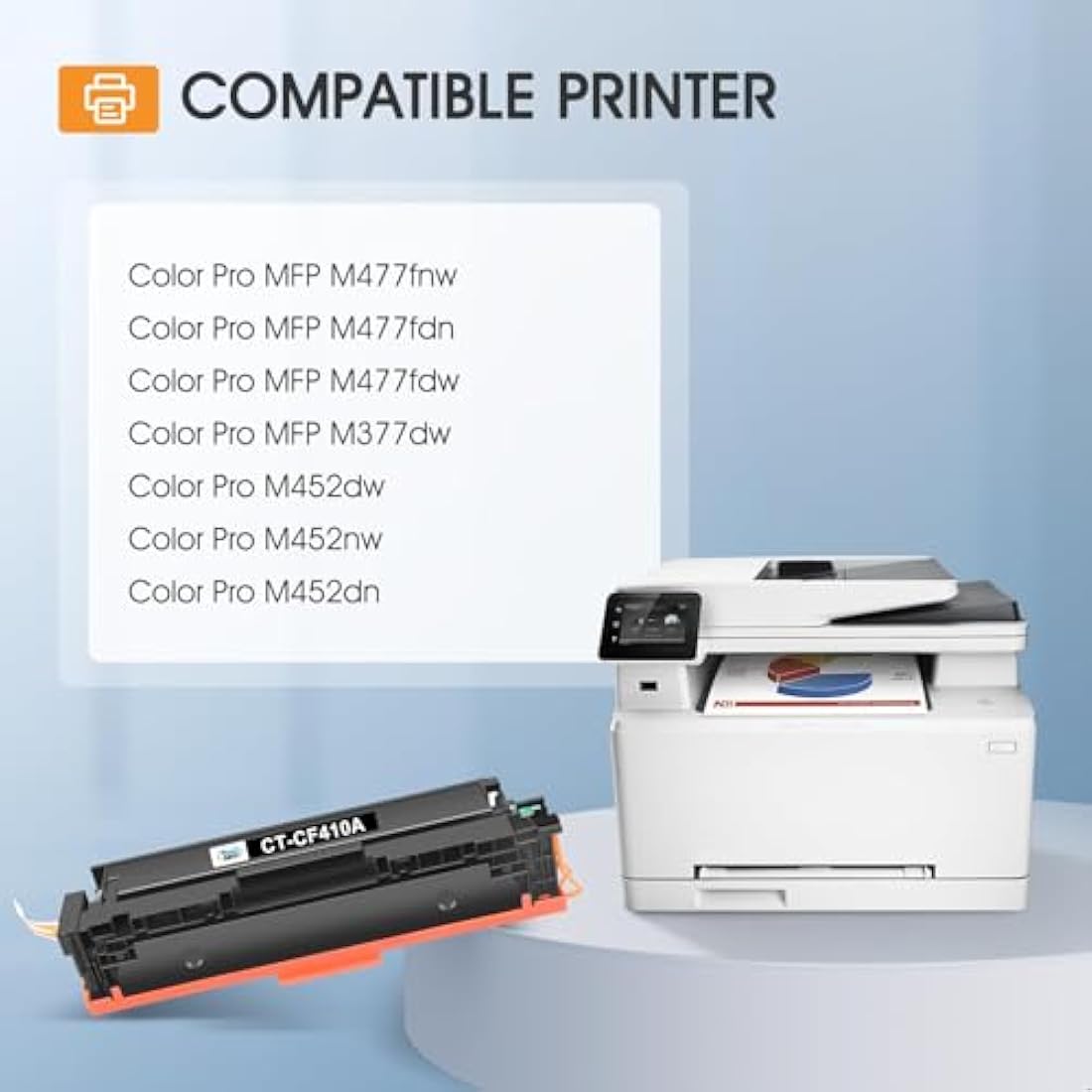 Cool Toner Compatible Toner Cartridge Replacement for HP 410A 410X CF410A Color Laserjet Pro MFP M477fdw M477fdn M377dw M452nw M452dn M477fnw (Black,Cyan,Yellow,Magenta, 4-Pack)