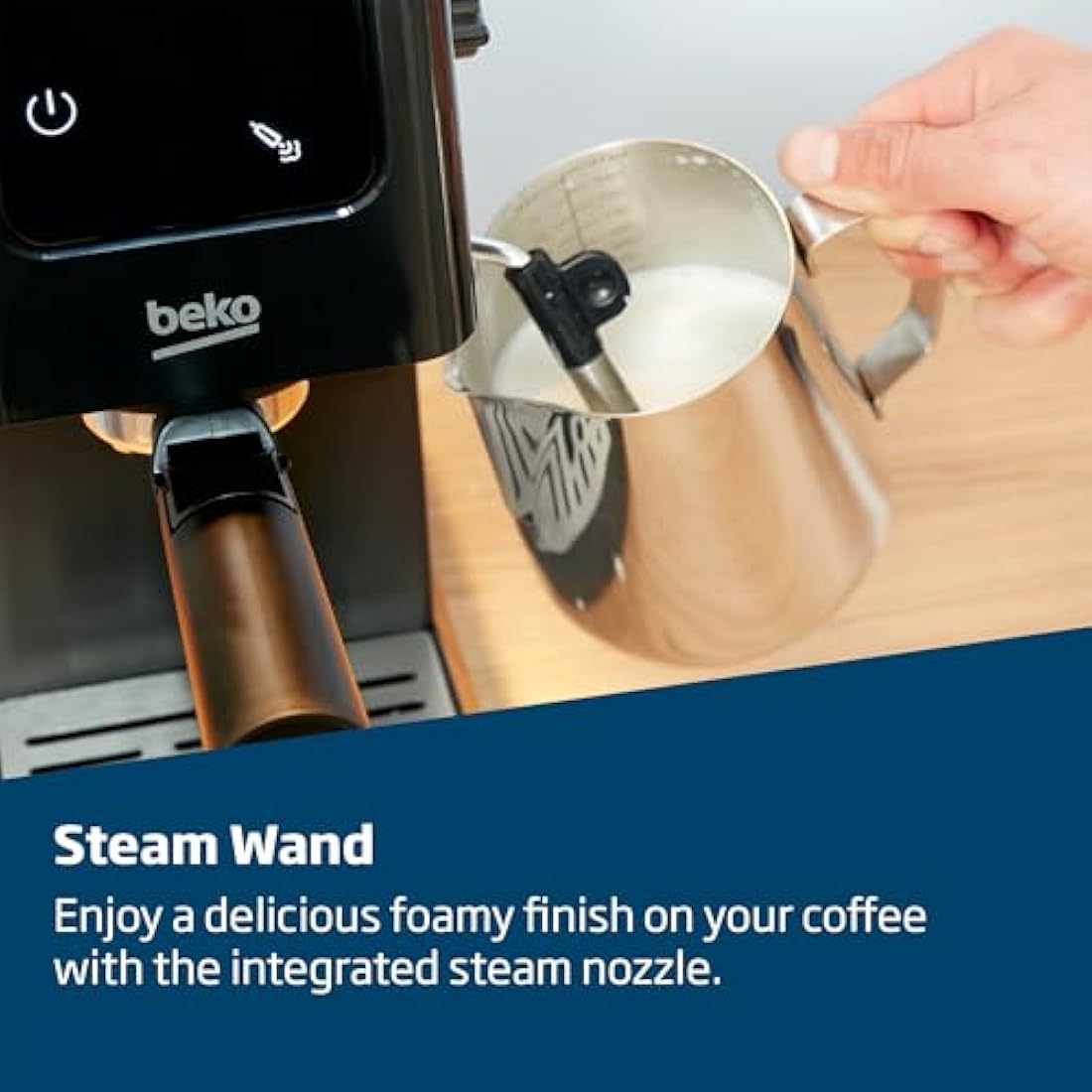 Beko CaffeExpertoTM CEP5302B Manual Espresso machine | Colour Touch Display | Integrated Milk Frother | Dual Nozzle | 15 Bar pressure | Black | Easy cleaning
