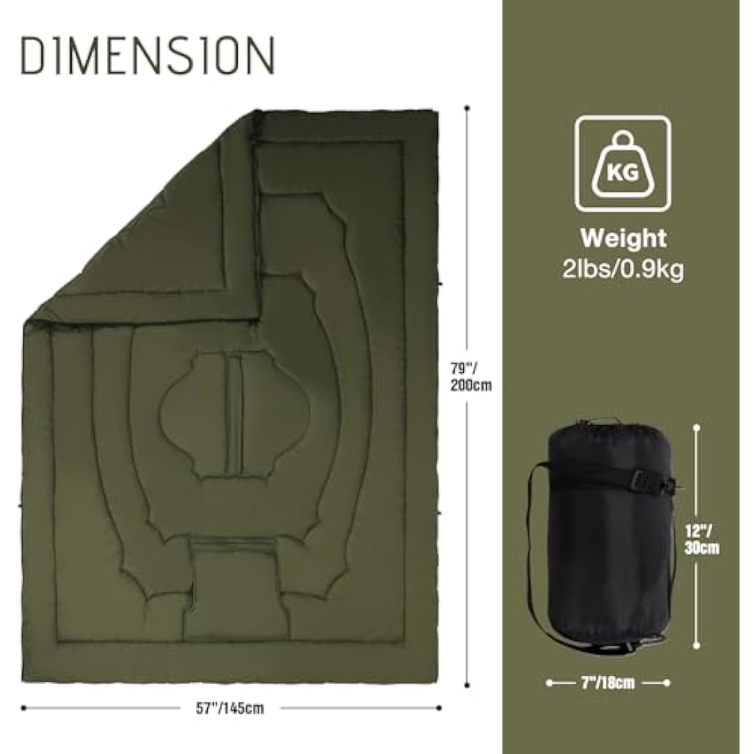 REDCAMP Wearable Camping Blanket Lightweight, Multifunctional Warm Travel Quilt Waterproof, Compact Wearable Poncho with Detachable Hood for Camping, Hiking (Army Green)