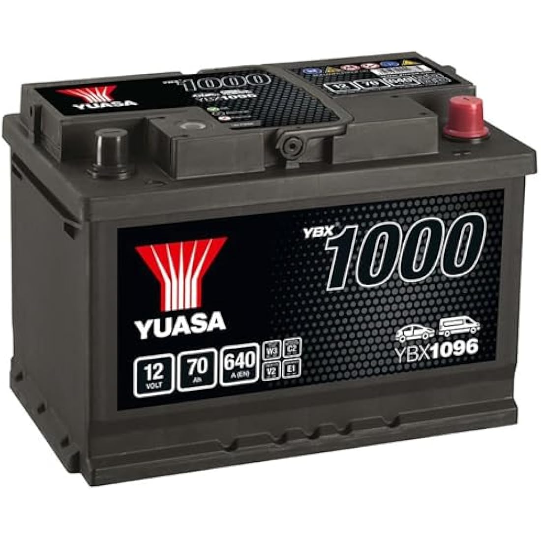 Yuasa YBX1096 12V 70Ah 640CCA Sealed Maintenance Free High Performance Car Battery