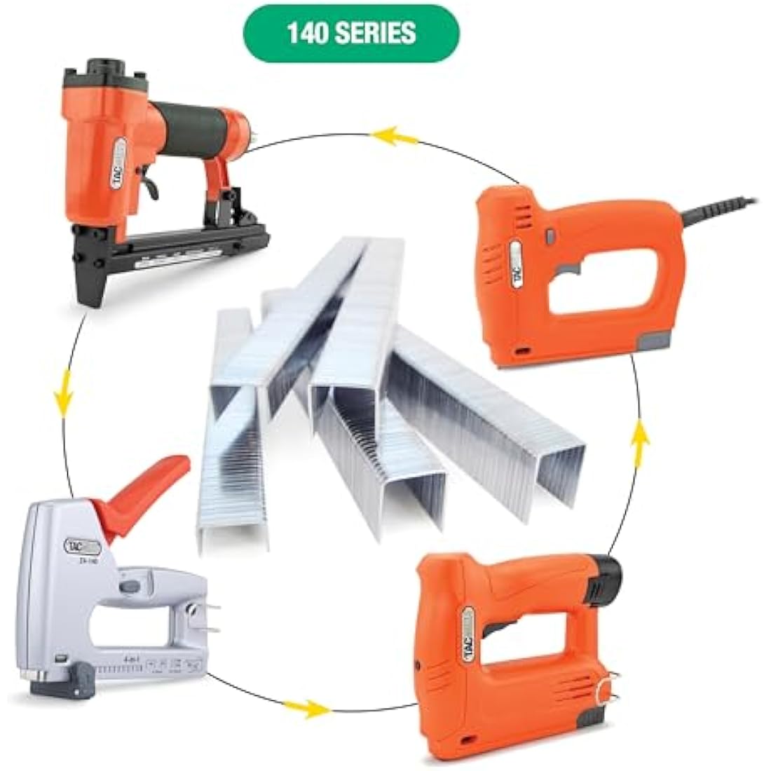 Tacwise 1221 A54 Heavy Duty Hammer Tacker with 5000 140/10mm Staples, Uses Type 140 / 6 - 12 mm Staples