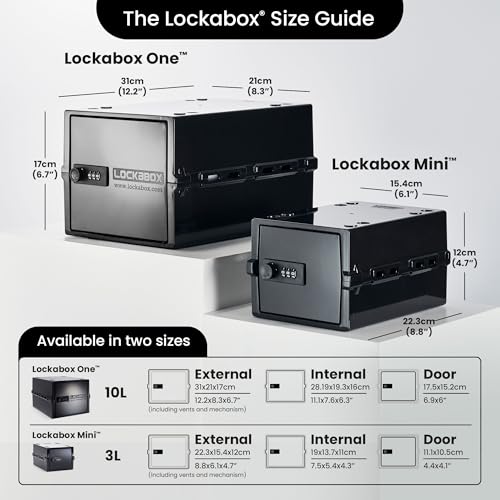Lockabox One Jet | Premium Lockable Storage Box | 10 Litre Combination Lock Box For Food, Medicine & Home Safety | BPA-Safe