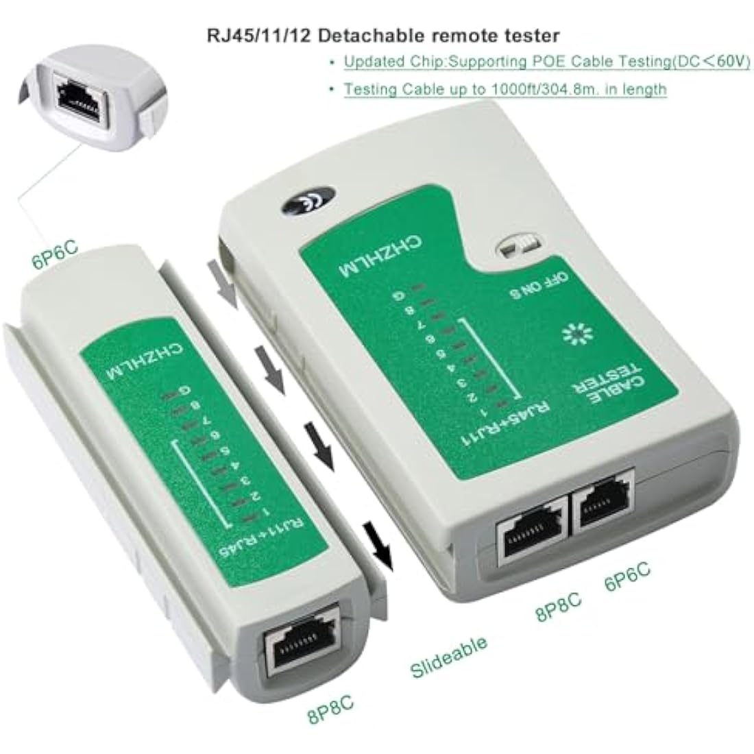 RJ45 Crimping Tool Kit Rj45 Crimper Stripper Cutter All-in-One Pass Through Crimper for 8P RJ45 Cat5 Cat5e Cat6 Cat6a 6P RJ11/12 Telephone Connectors with 50Pcs Connectors 50Pcs Covers Mini Stripper
