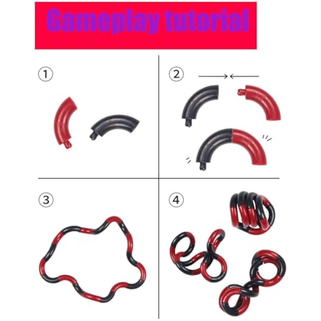 BAIYSFFG Tangle Fidget Toy 7 PCS Twisty Fidget Toy Stress Relief Stim Silent for Kids and Adults
