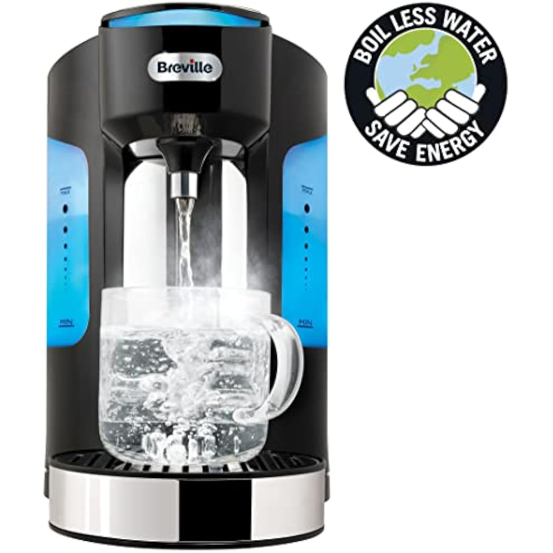 Breville HotCup Hot Water Dispenser | 2.0L with 3kW Fast Boil & Variable Dispense | Energy-efficient use | Gloss Black [VKJ318]