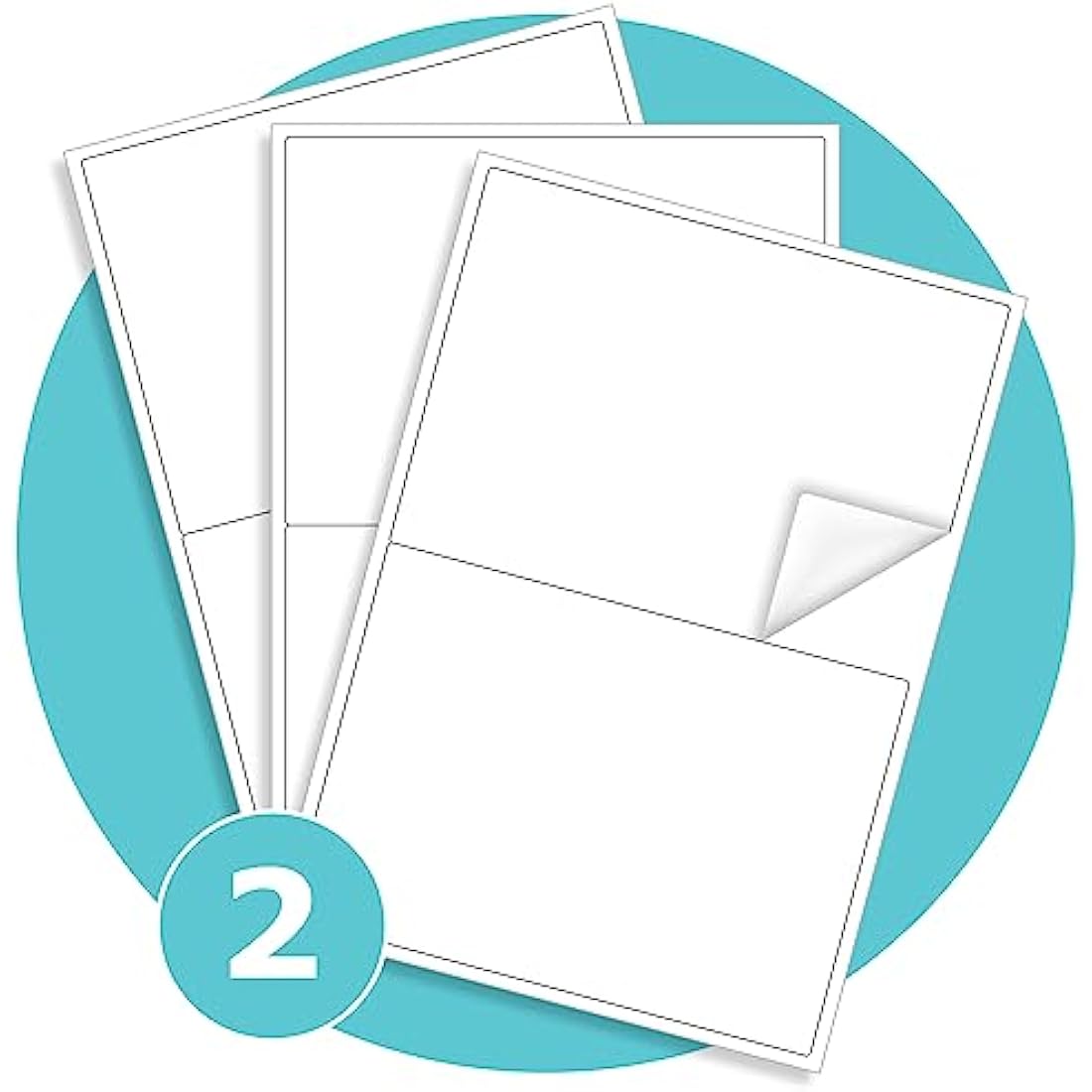 Triplast 50 x Multipurpose A4 Label Sheets - 2 Labels Per Sheet (200 x 144mm Each) - Easy Peel White Labels for Inkjet & Laser Printer - Address Labels, Shipping Labels, File Labels, DIY Stickers